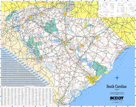 south carolina cities|Large Detailed Tourist Map of South Carolina With .